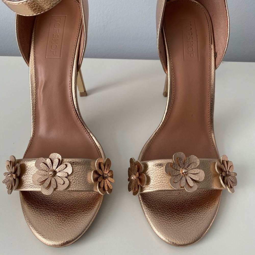 Topshop Rose Gold Flower Sandals